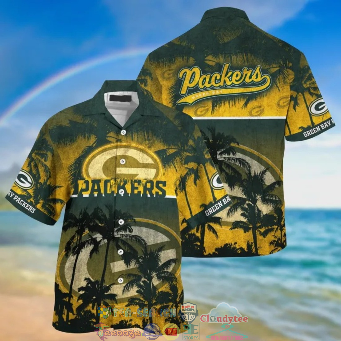 NFL Green Bay Packers Palm Tree Hawaiian Shirt