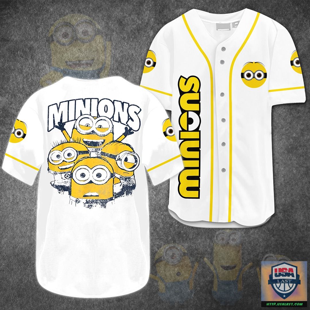 Shopping Minions Cartoon Baseball Jersey Shirt