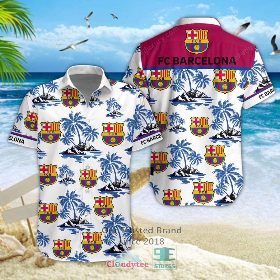 NEW FC Barcelona Hawaiian Shirt, Short