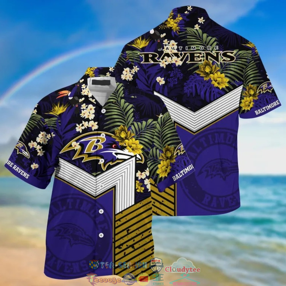 Baltimore Ravens NFL Tropical Hawaiian Shirt And Shorts