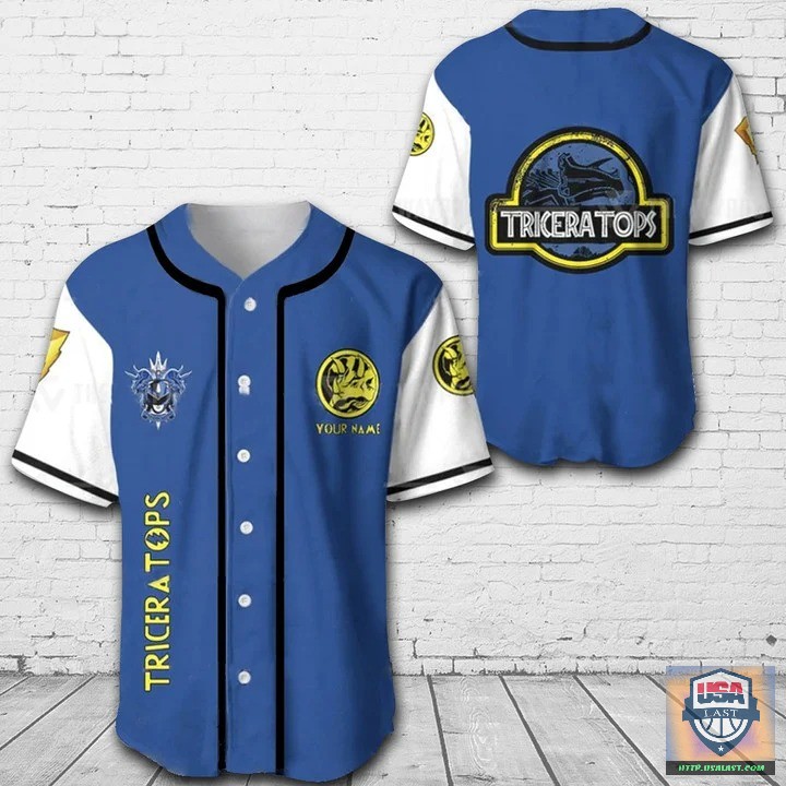 How To Buy Triceratops Mighty Morphin Power Rangers Baseball Jersey Shirt