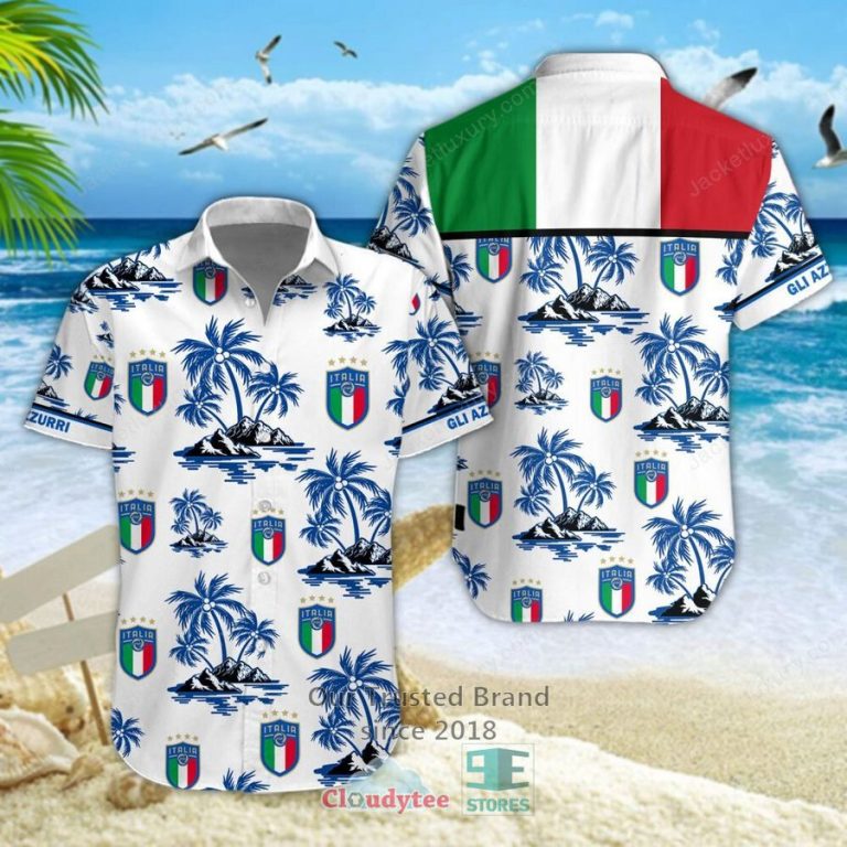 Italy national football team Hawaiian Shirt, Short - Selfie expert