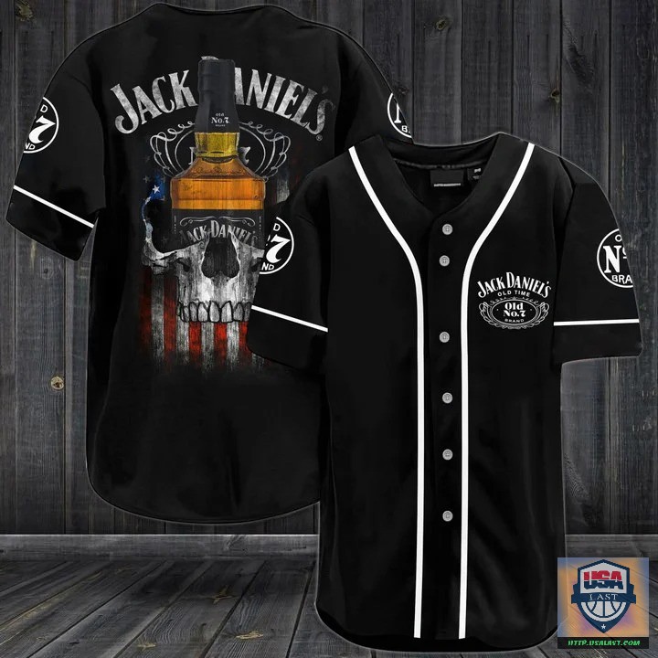 New Fashion Jack Daniel’s Whisky Punisher Skull Baseball Jersey Shirt