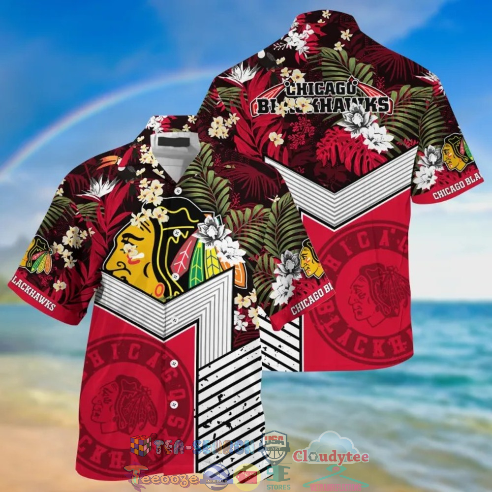 Chicago Blackhawks NHL Tropical Hawaiian Shirt And Shorts