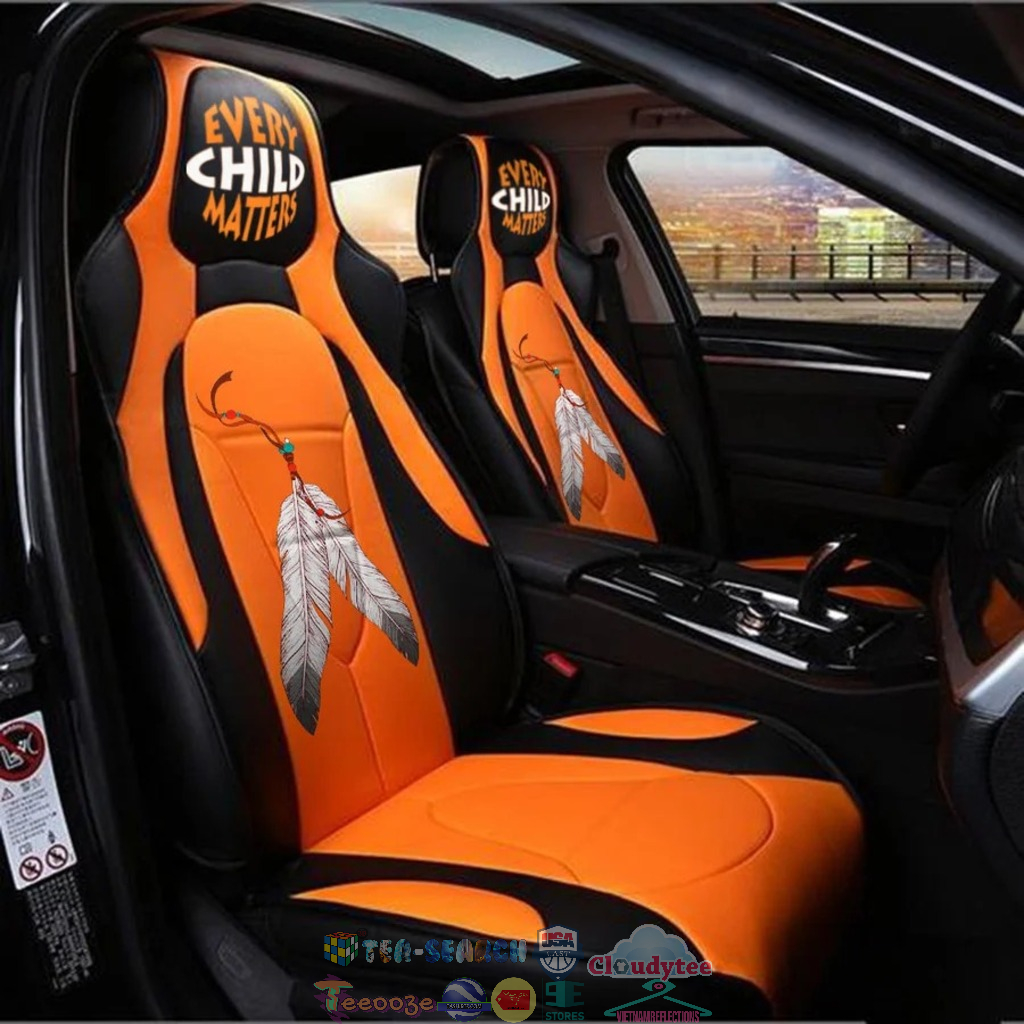 Feather Every Child Matters Car Seat Covers Support Orange Day Merch