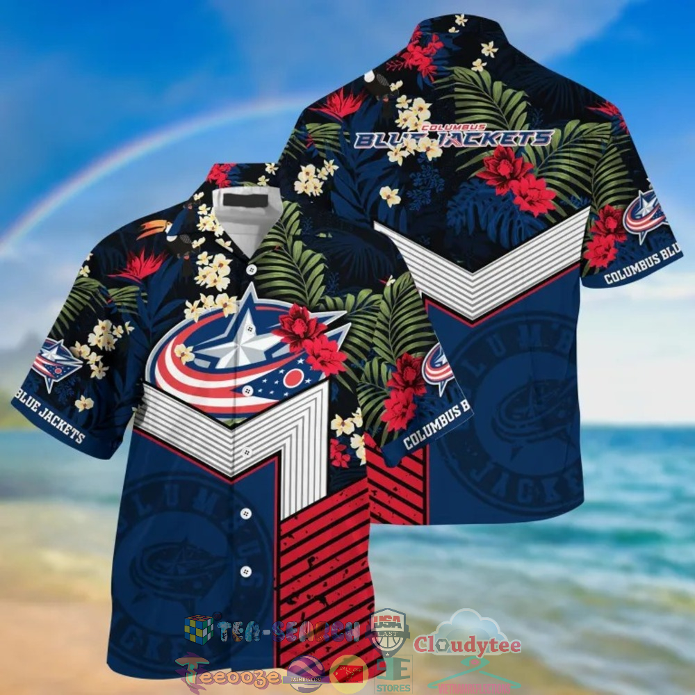 Columbus Blue Jackets NHL Tropical Hawaiian Shirt And Shorts