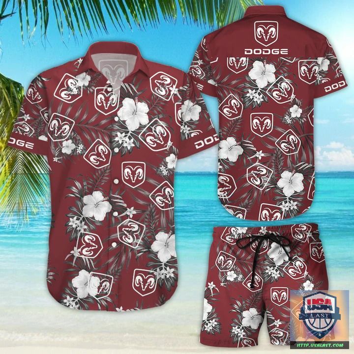 New Launch Dodge Short Sleeve Hawaiian Shirt Beach Short