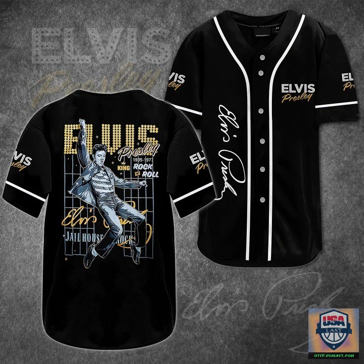 Beautiful Elvis Presley King Rock N’ Roll Baseball Jersey Shirt
