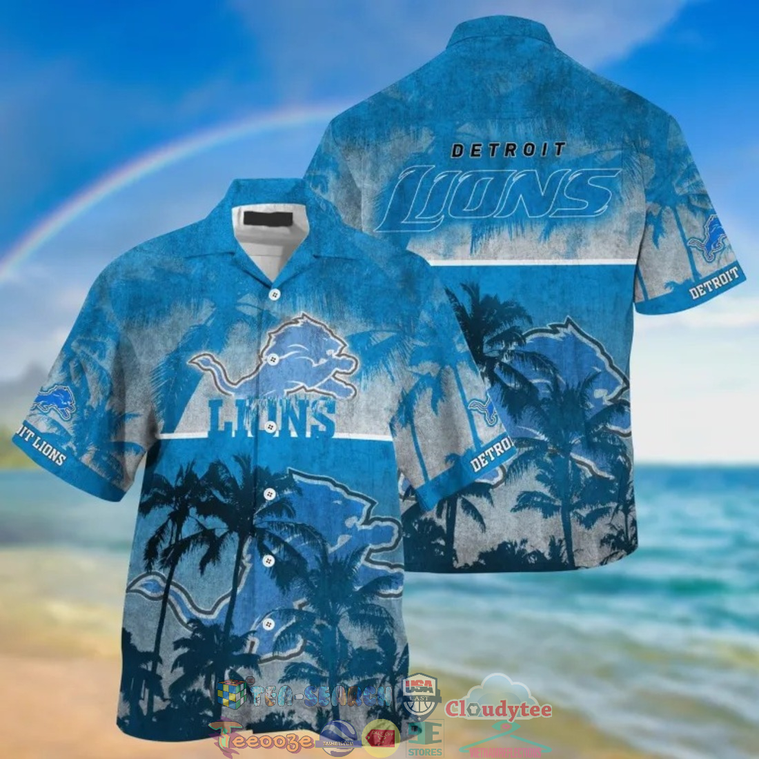 Detroit Lions NFL Palm Tree Hawaiian Shirt