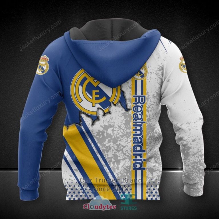 Real Madrid C.F. Blue 3D Hoodie, Shirt - Coolosm