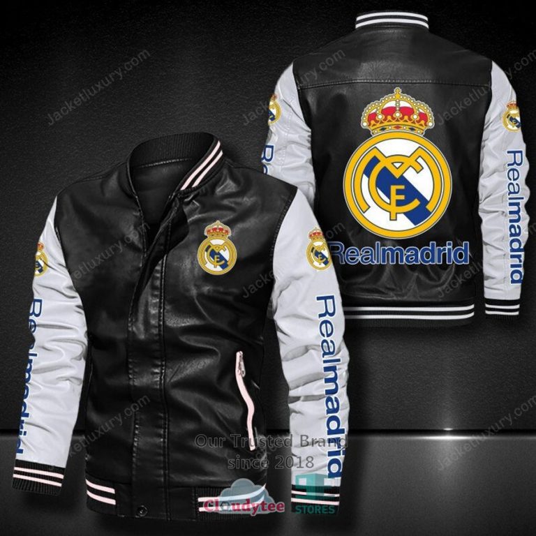NEW Real Madrid C.F. Bomber Leather Jacket 7