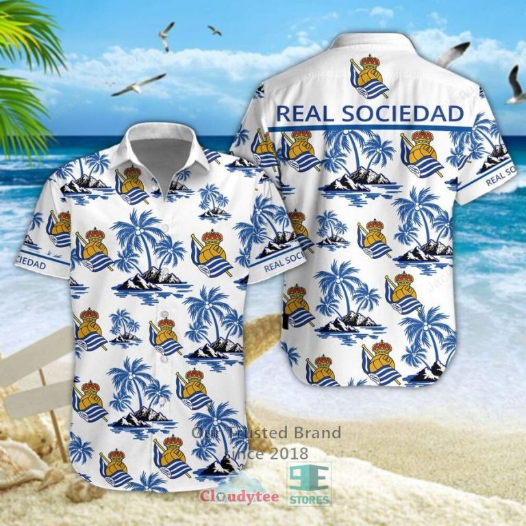 Real Sociedad Hawaiian Shirt, Short - Your face is glowing like a red rose
