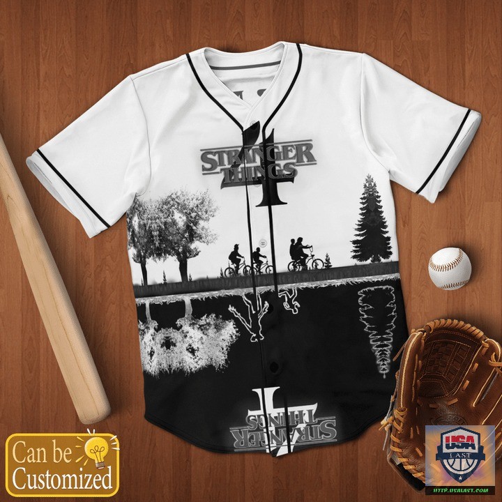 Best Sale Stranger Things 4 Black White Personalized Baseball Jersey Shirt