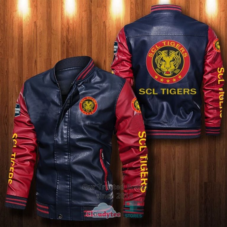 NEW SCL Tigers Bomber Leather Jacket 11