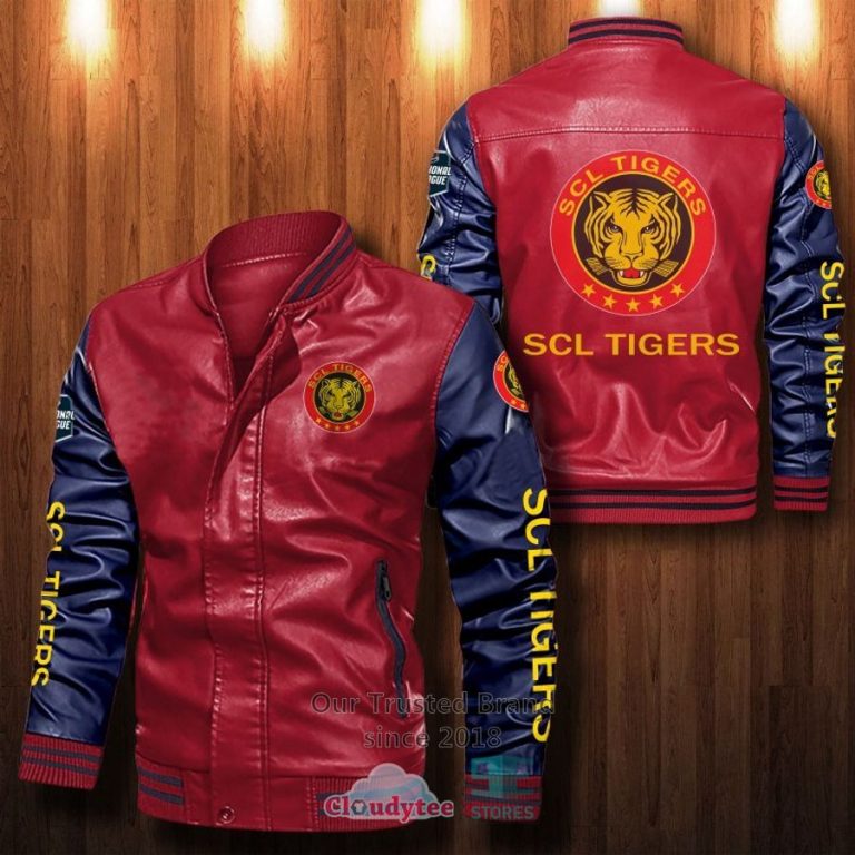 NEW SCL Tigers Bomber Leather Jacket 12