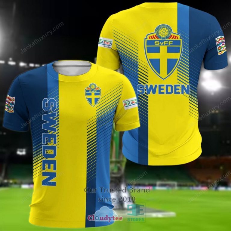 NEW Sweden national football team yellow Shirt, Short 19