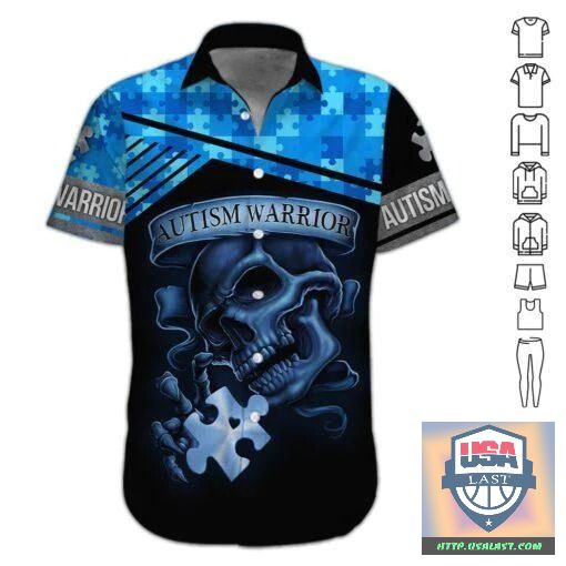 New Launch Autism Warrior Short Sleeve Hawaiian Shirt