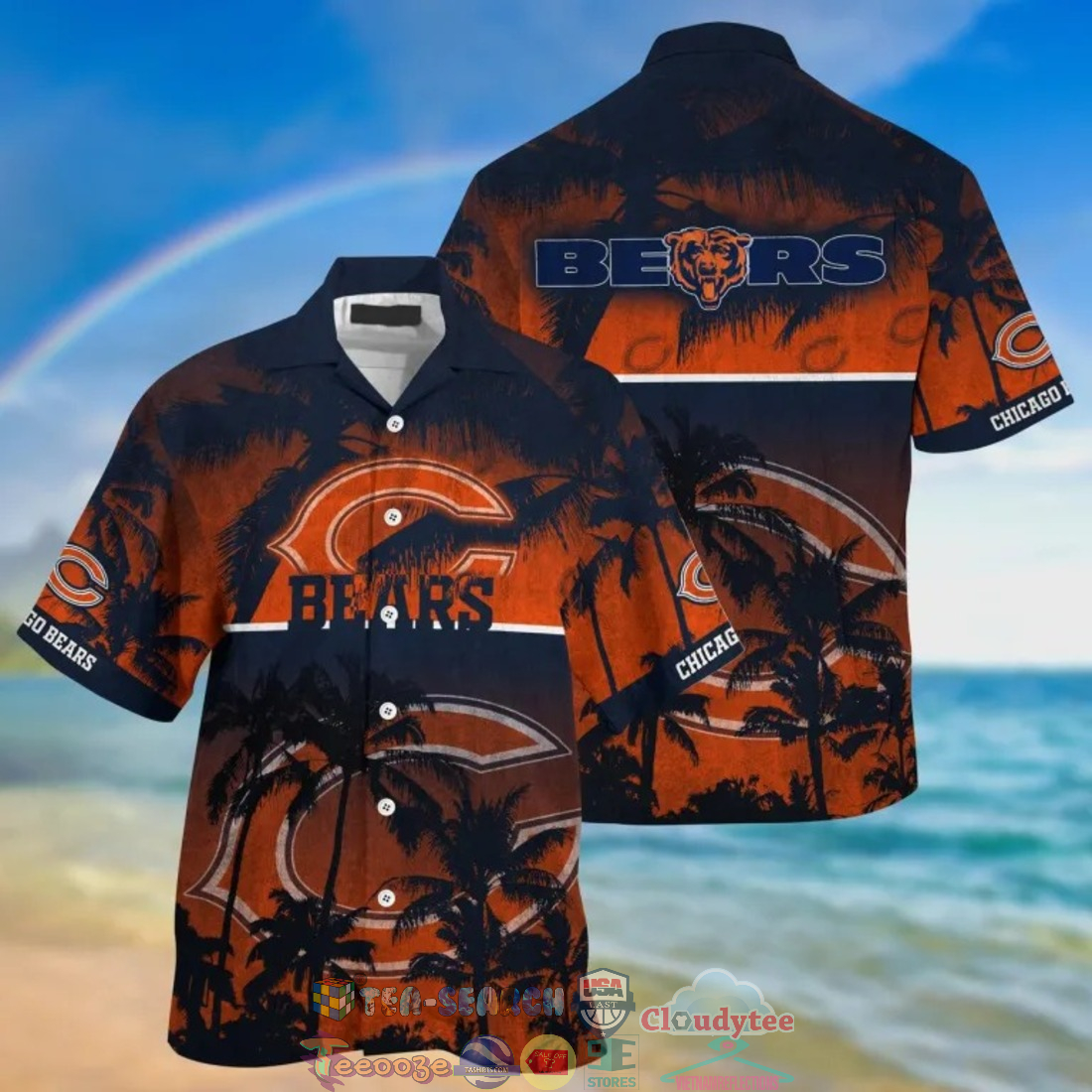 Chicago Bears NFL Palm Tree Hawaiian Shirt