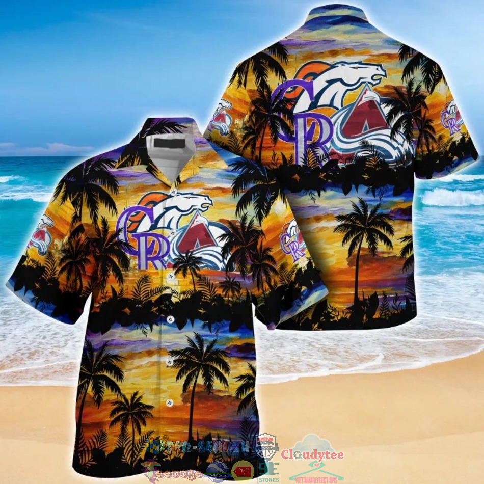 Colorado Sport Teams Sunset Palm Tree Hawaiian Shirt