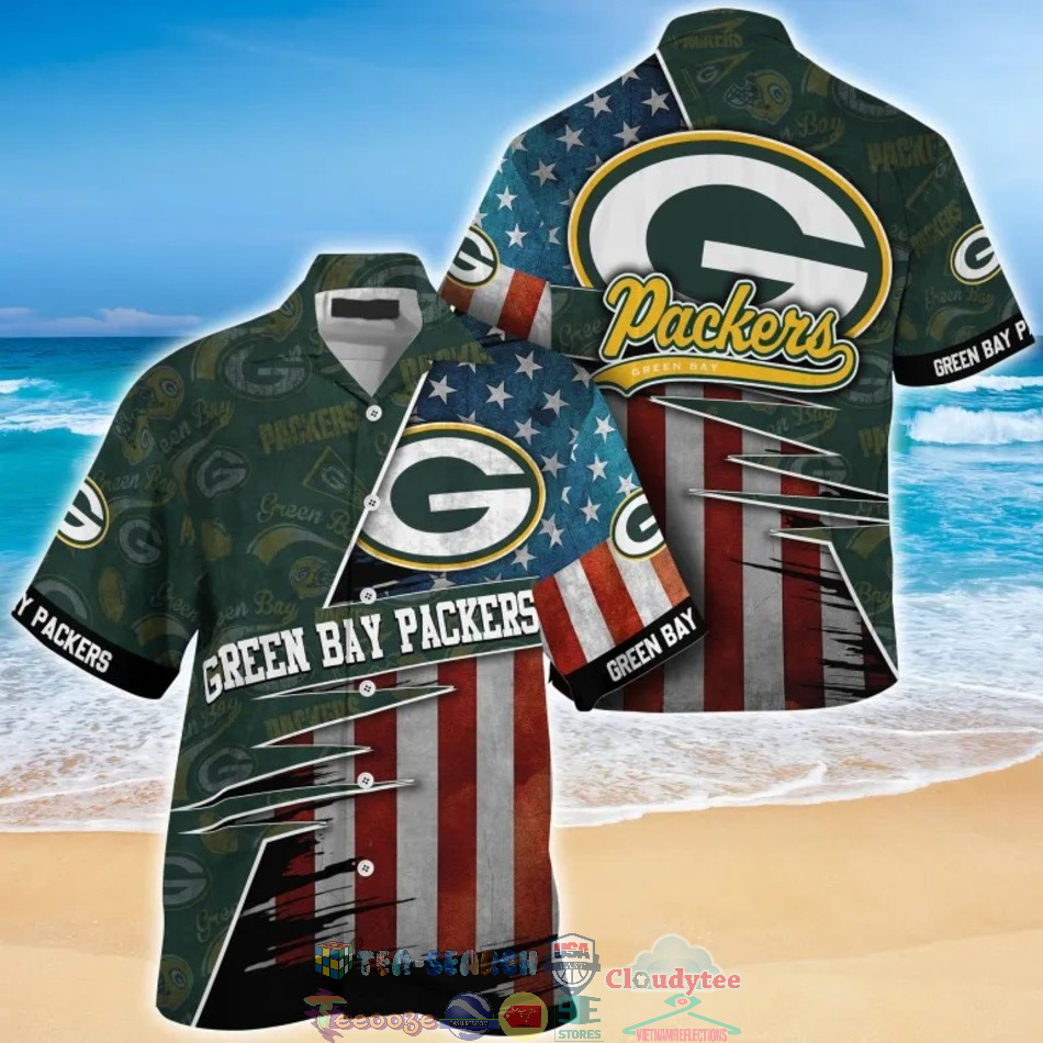 Green Bay Packers NFL American Flag Hawaiian Shirt