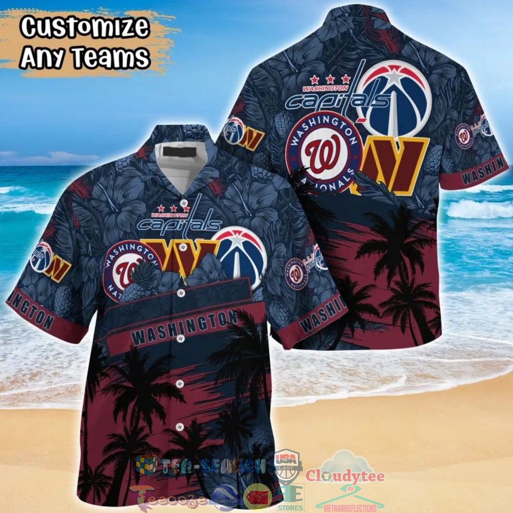 Washington Sport Teams Hibiscus Palm Tree Hawaiian Shirt