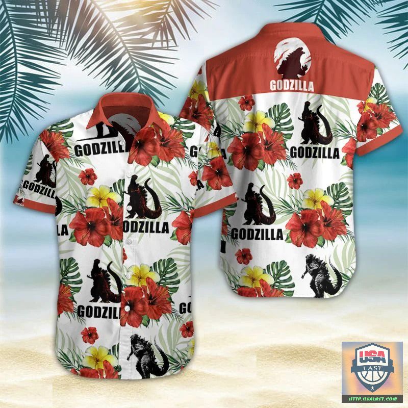Shopping Godzilla Hibiscus Hawaiian Shirt