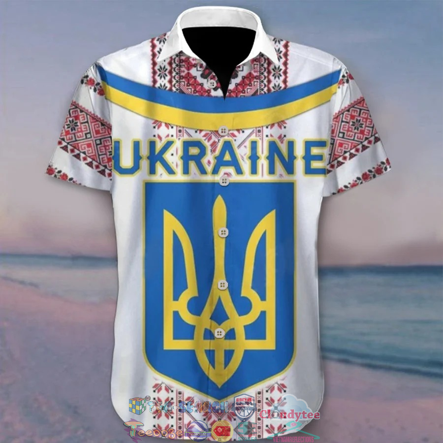 Ukraine Pattern Ukrainian Support Trident Ukraine Symbol Hawaiian Shirt
