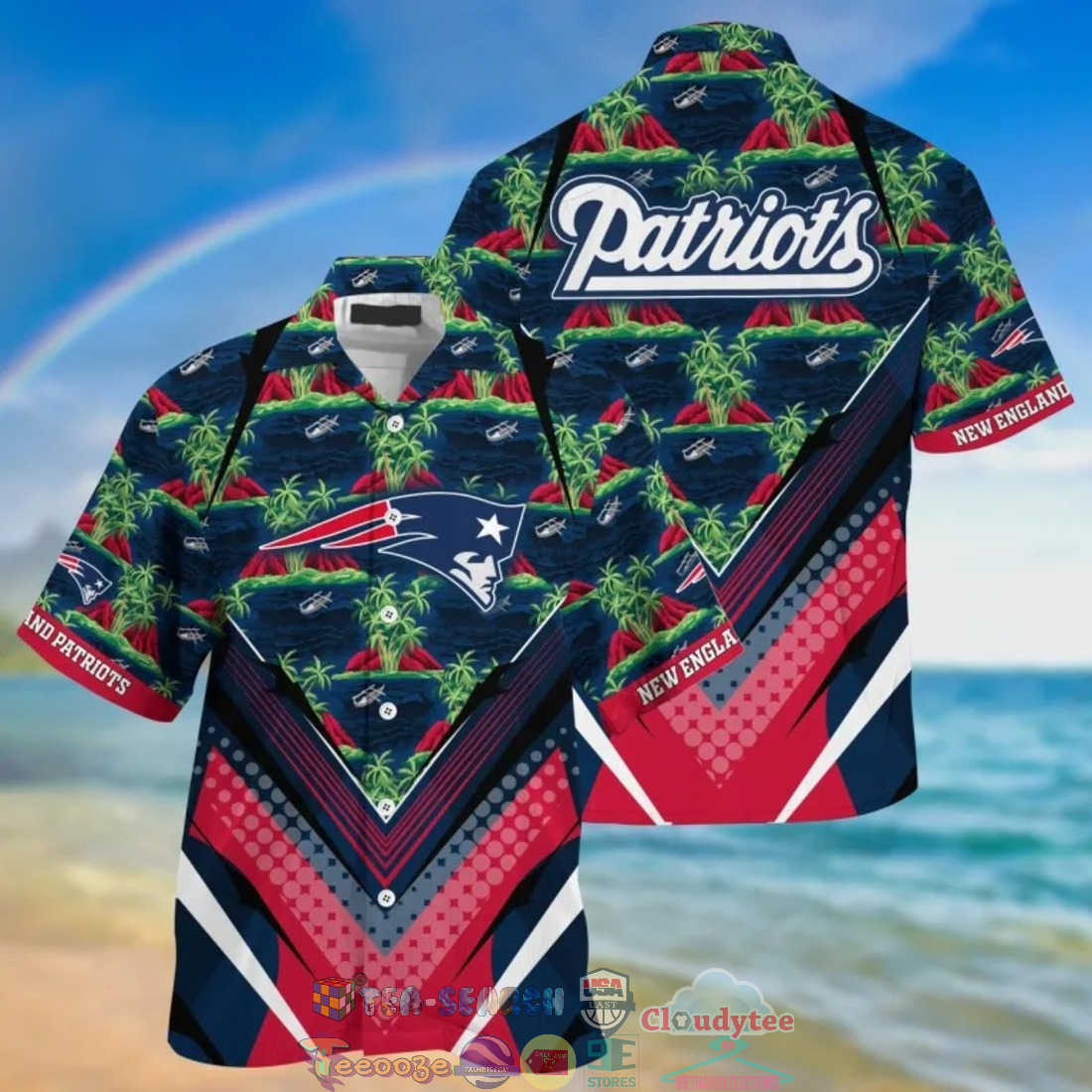 New England Patriots NFL Island Palm Tree Hawaiian Shirt