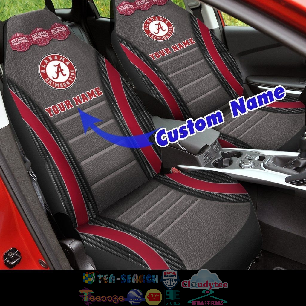Personalized Alabama Crimson Tide NCAA ver 2 Car Seat Covers