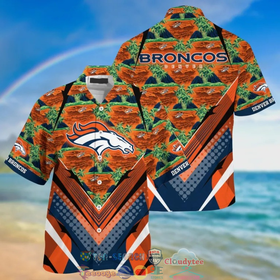 Denver Broncos NFL Island Palm Tree Hawaiian Shirt