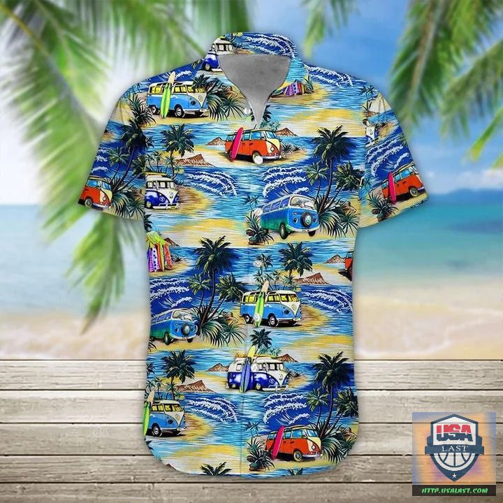 Mythical Campervan Short Sleeve Hawaiian Shirt