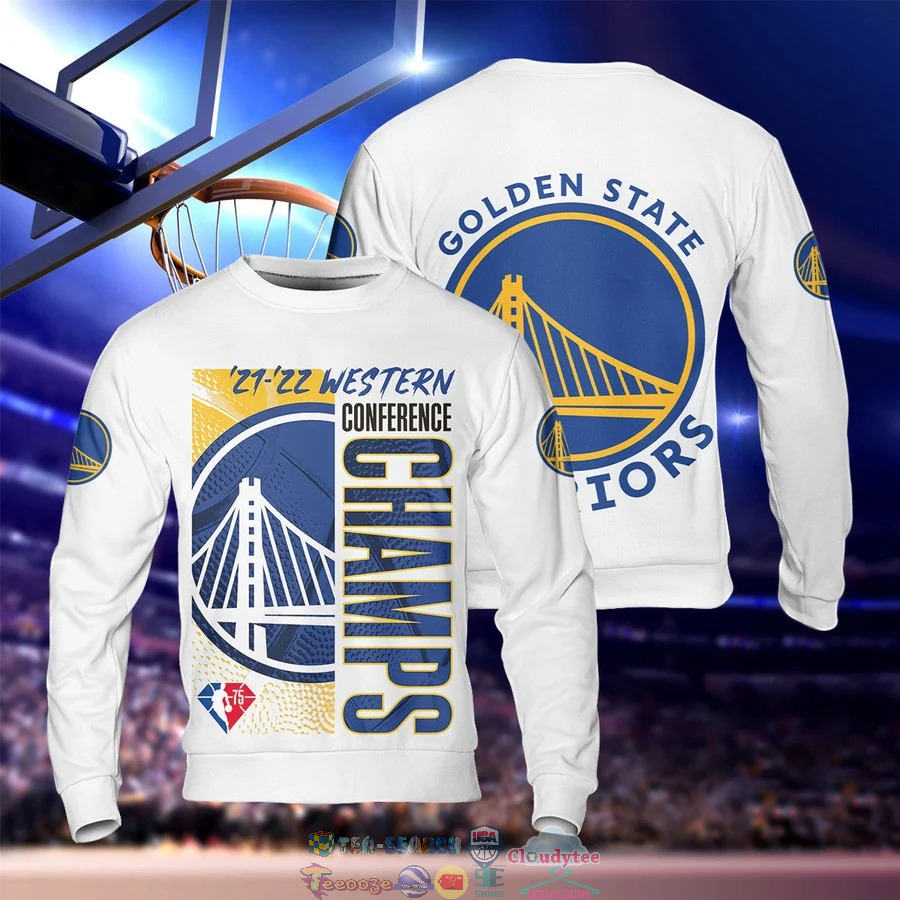 21-22 Western Conference Champs Golden State Warriors 3D Shirt 3