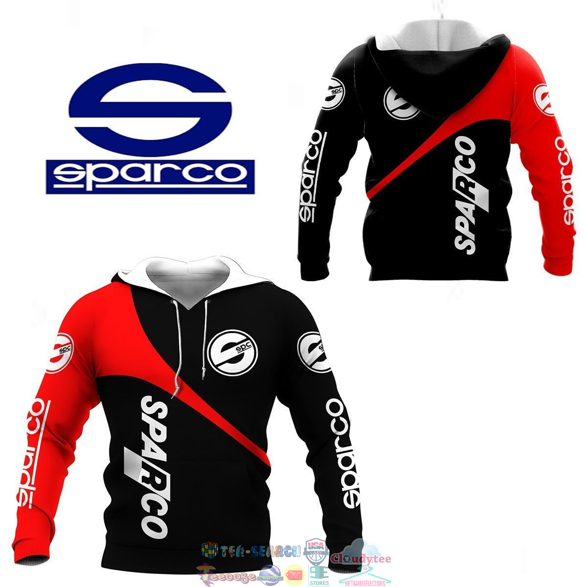 Sparco ver 31 3D hoodie and t-shirt