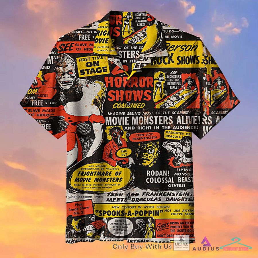 NEW 1957 Movie Monster Shows Hawaiian Shirt