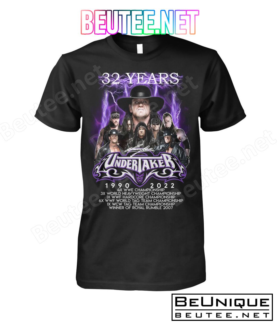32 Years Undertaker 1990 2022 4x Wwe Championship Shirt