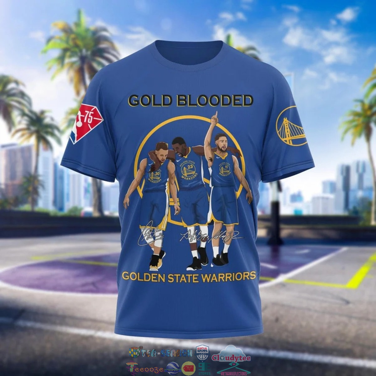 Gold Blooded Golden State Warriors Blue 3D Shirt