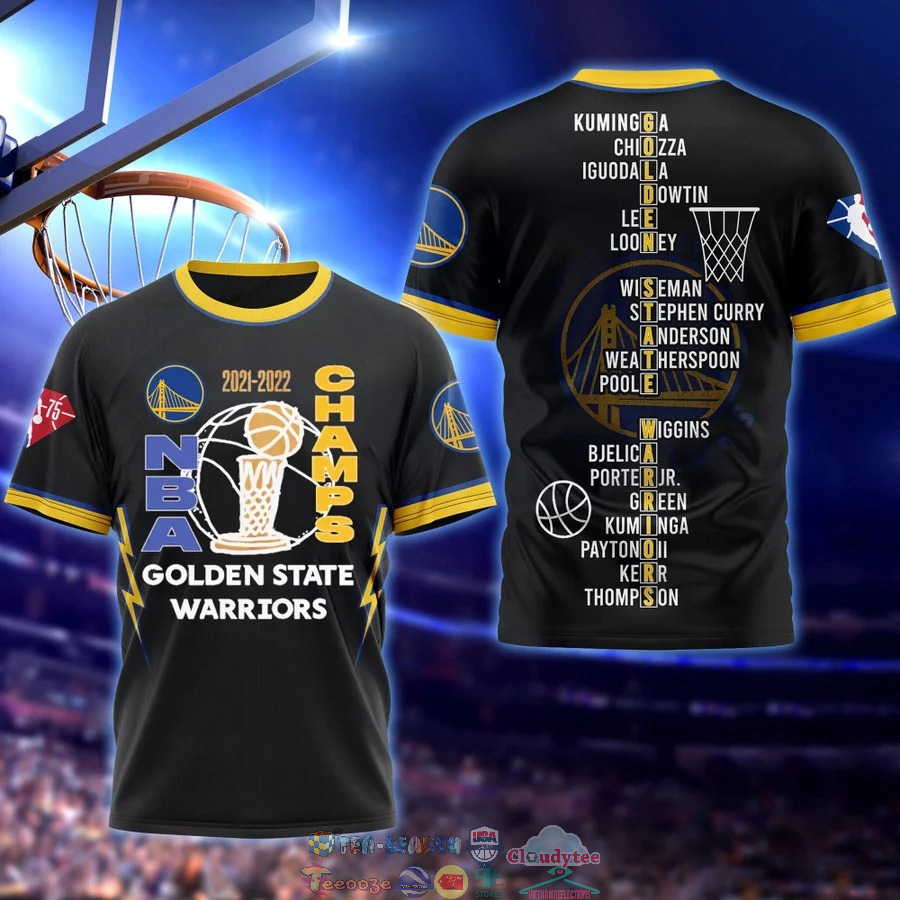 2021-2022 NBA Champs Golden State Warriors 3D Shirt