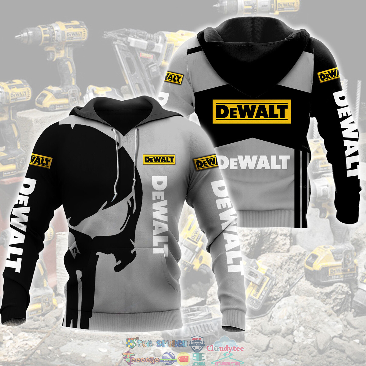 Dewalt Skull ver 3 3D hoodie and t-shirt