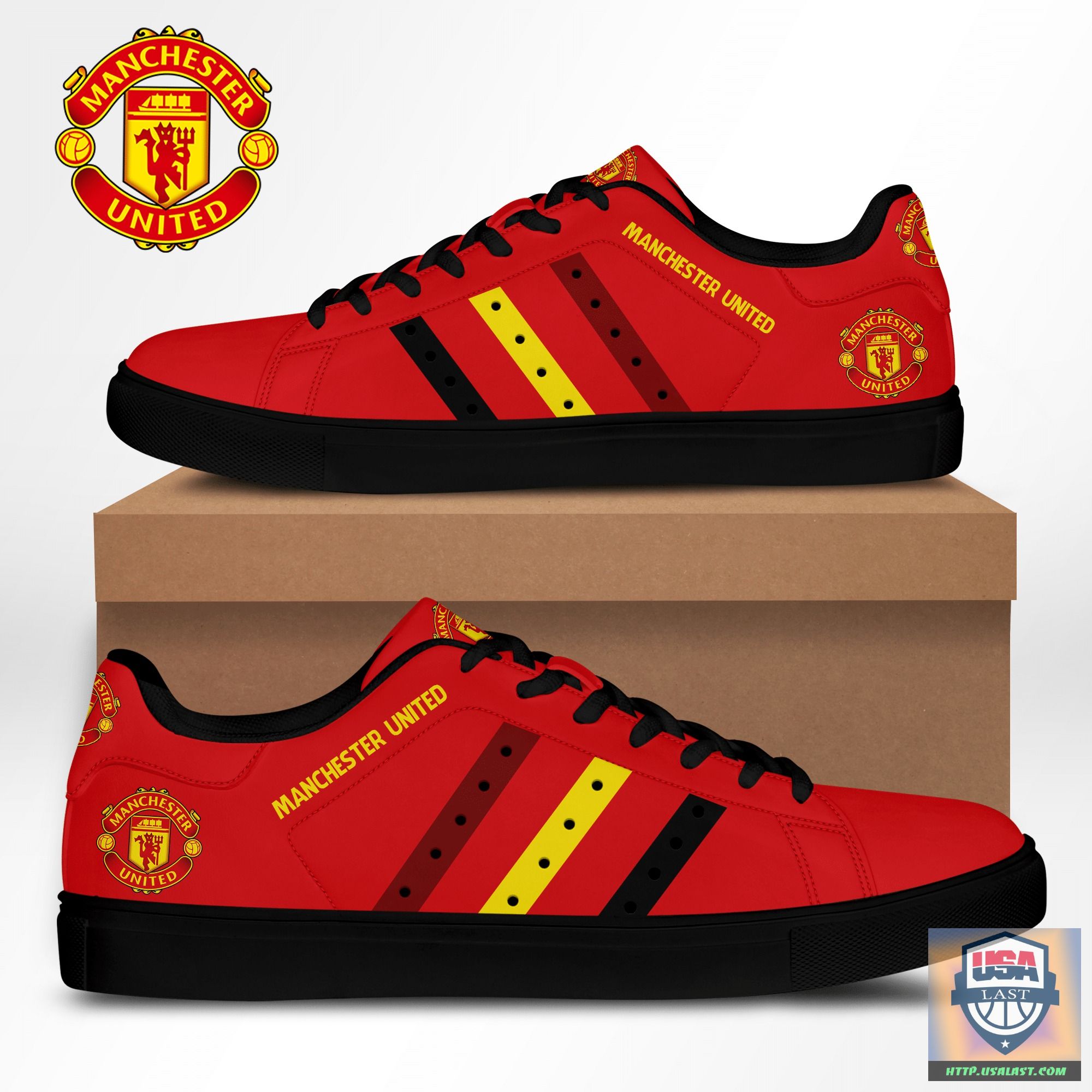 EPL Manchester United F.C Red St Smith Shoes