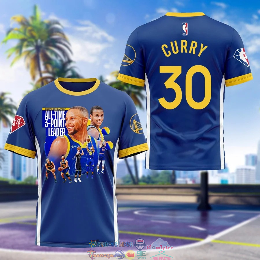 All Time 3 Point Leader Curry 30 Golden State Warriors 3D shirt