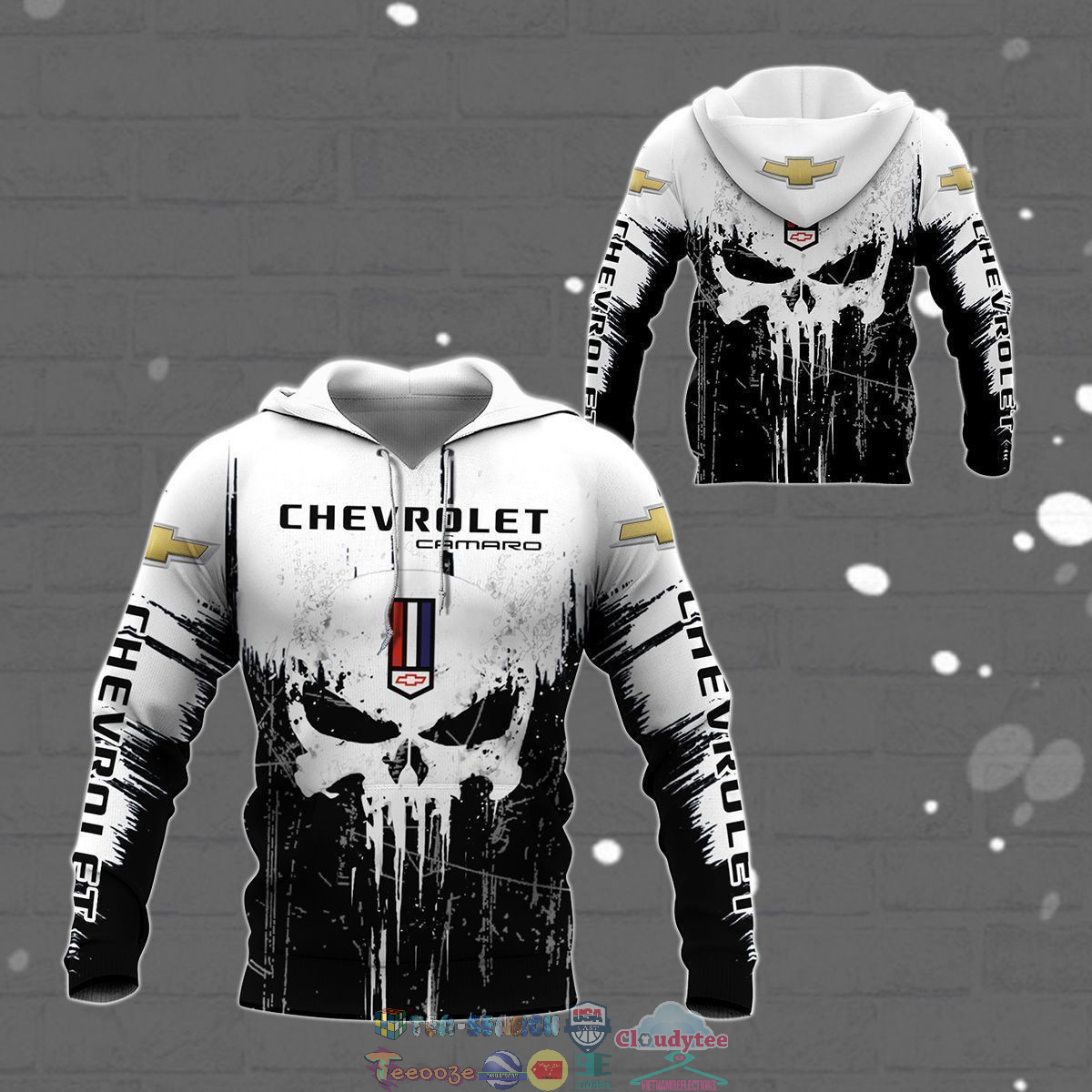 Chevrolet Camaro Skull ver 1 3D hoodie and t-shirt