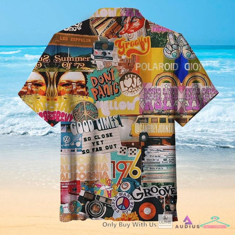 70s Vintage Vibe Collage Casual Hawaiian Shirt - Beauty queen