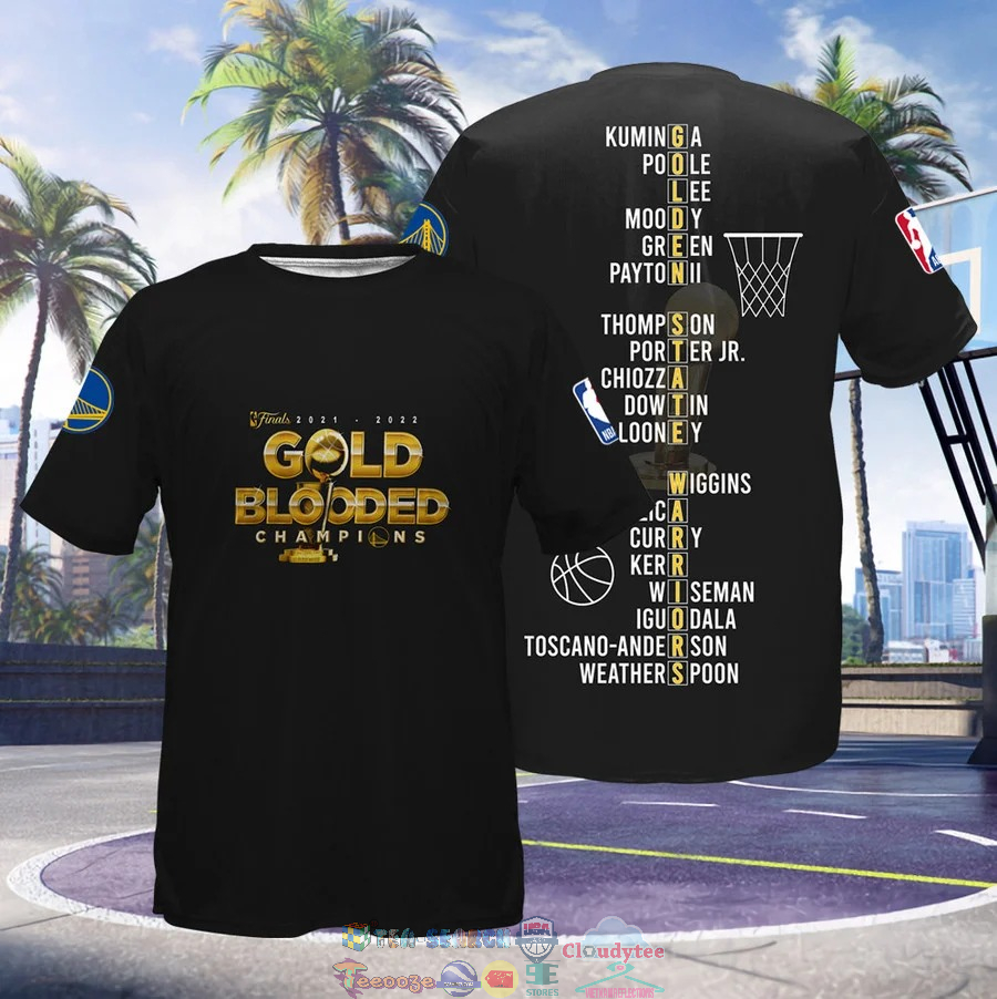 Golden State Warriors Gold Blooded Champions 3D Shirt 1