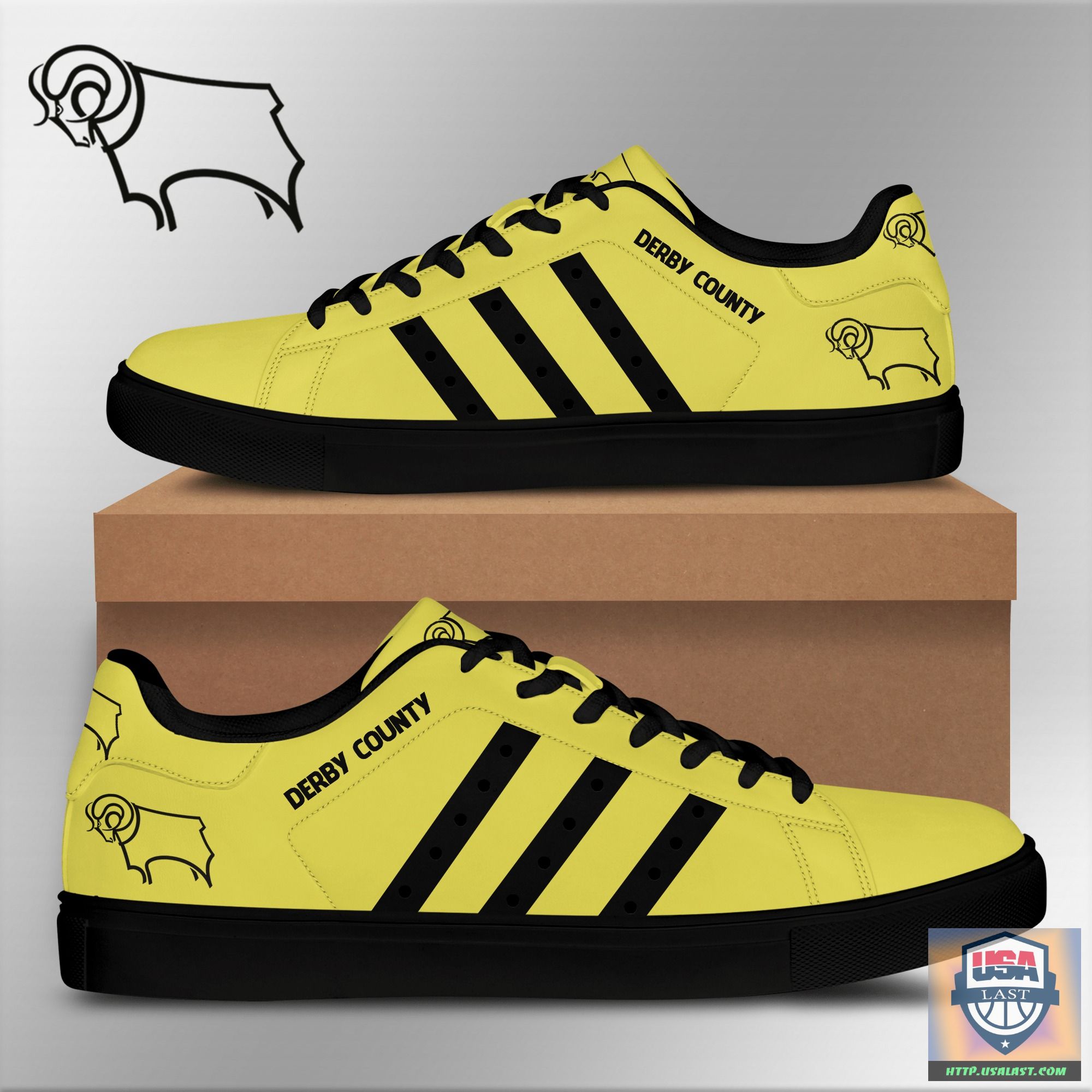 Derby County F.C Yellow Stan Smith Shoes V3