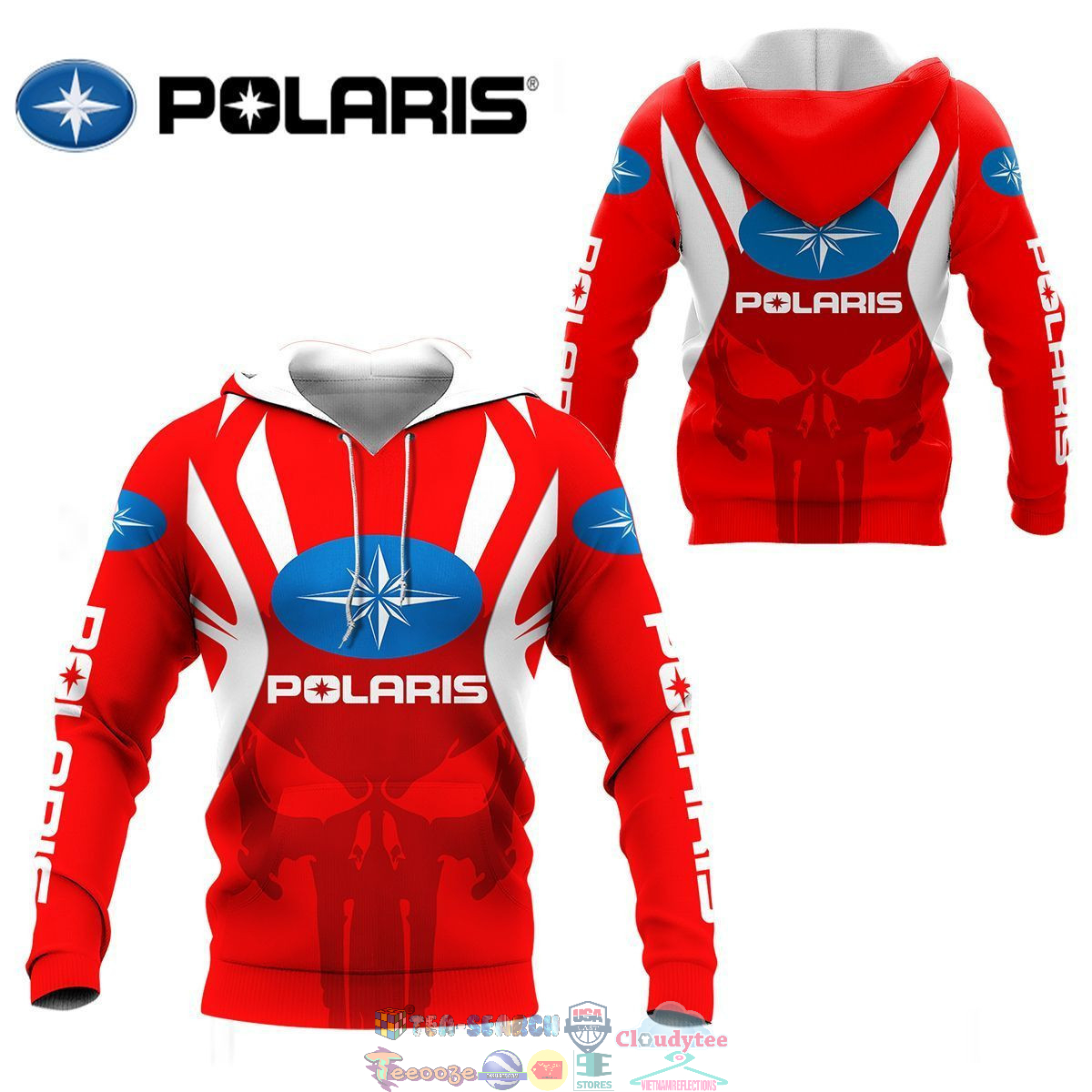 Polaris Skull ver 6 3D hoodie and t-shirt