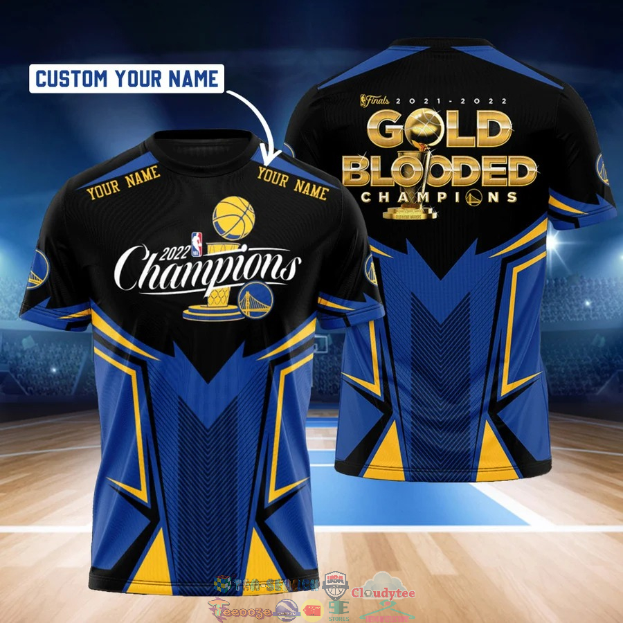Personalized Name Golden State Warriors 2022 Gold Blooded Champions 3D Shirt 2