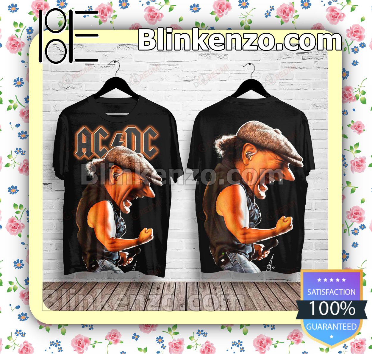 Best Shop Ac Dc Brian Johnson Cartoon Art Custom Shirt