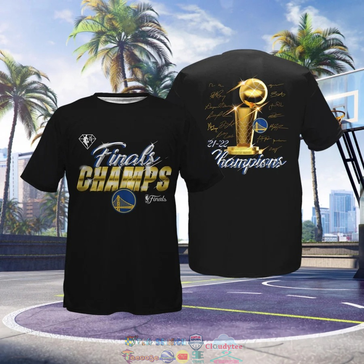 Golden State Warriors Finals Champs 21-22 Champions Black 3D Shirt