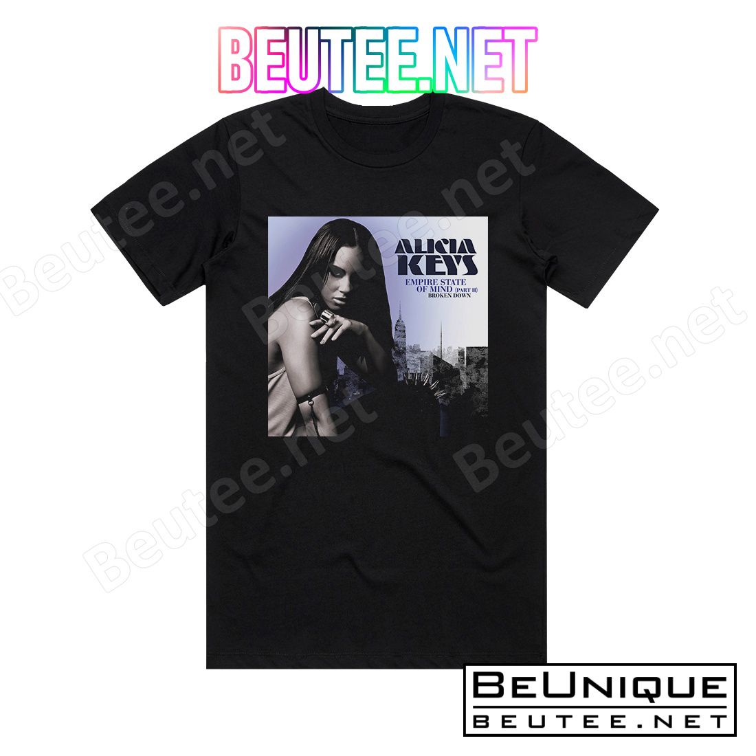 Alicia Keys Empire State Of Mind Part Ii Broken Down Album Cover T-Shirt