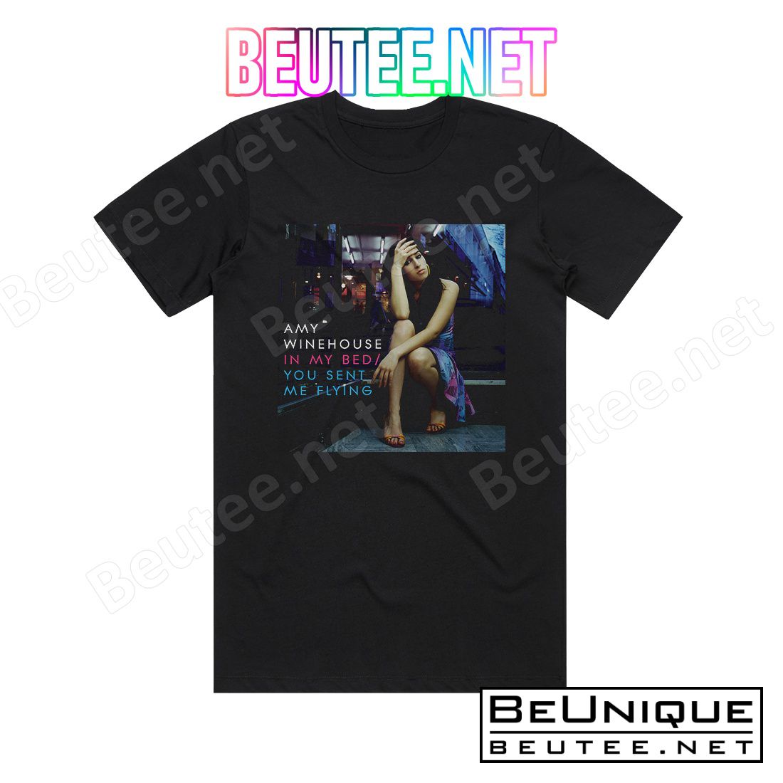 Amy Winehouse In My Bed You Sent Me Flying Album Cover T-Shirt